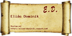 Eliás Dominik névjegykártya